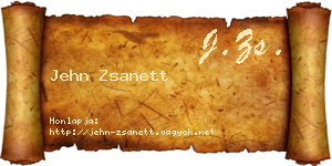 Jehn Zsanett névjegykártya